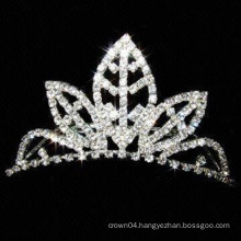 wedding hair accessories silver plated crystal tiara flower girl barrettes